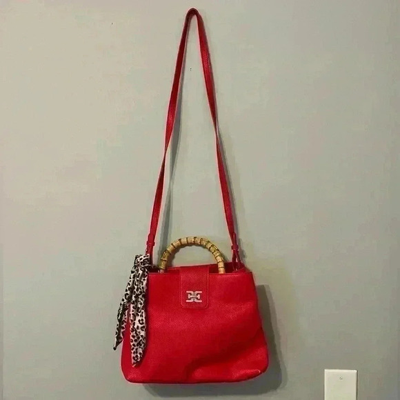 Sam Edelman Handbags - Sam Edelman Ruby Red Satchel/Crossbody w/Bamboo
Style Handle